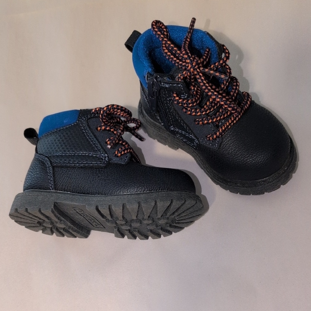 Carter's Kids Boots in Black with Blue Highlights